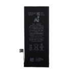 New iPhone battery unit placed on a clean surface with connector flex cable visible and protective labeling intact