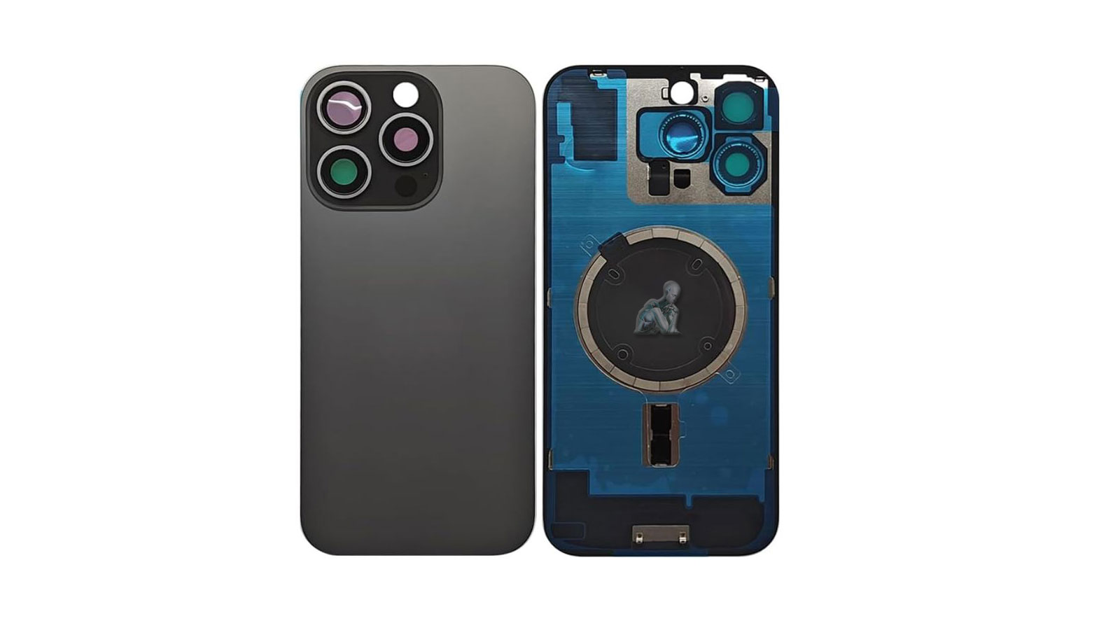 iPhone with newly replaced back glass and rear housing, showing a clean and intact exterior finish after repair