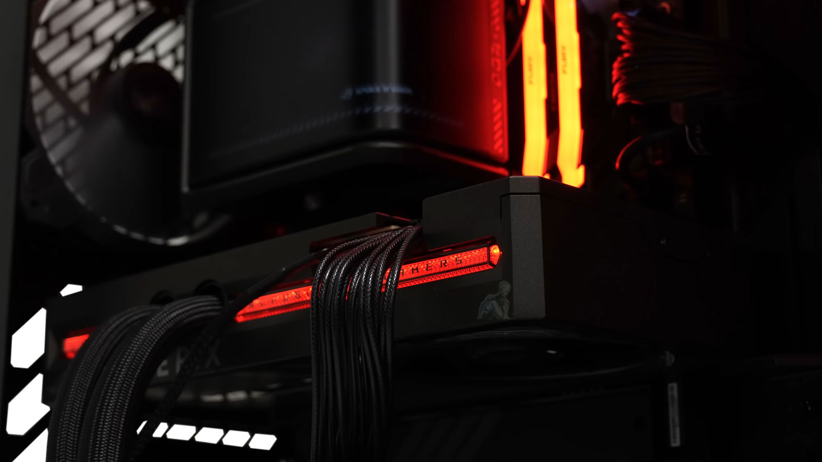 Custom gaming PC with ASUS graphics card and red lighting setup designed for high performance in Miami